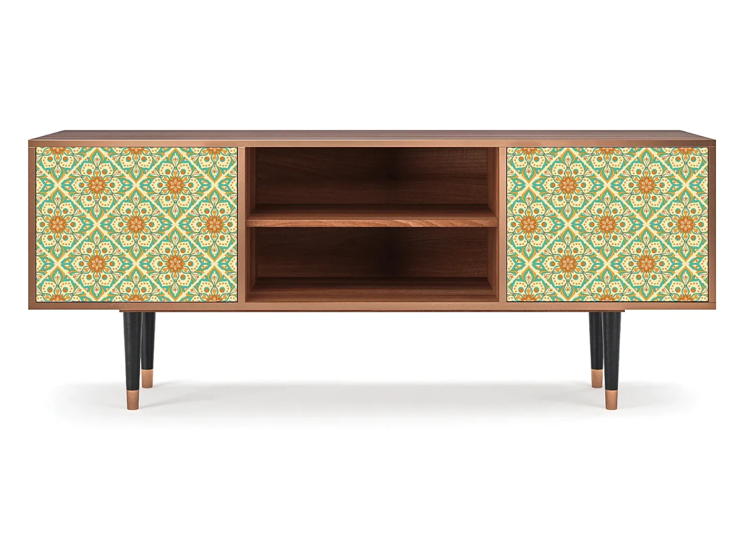 Clearance Mueble de TV - 170х69х48 cm - T2 - Hindu Daisy, Nogueira Castanho