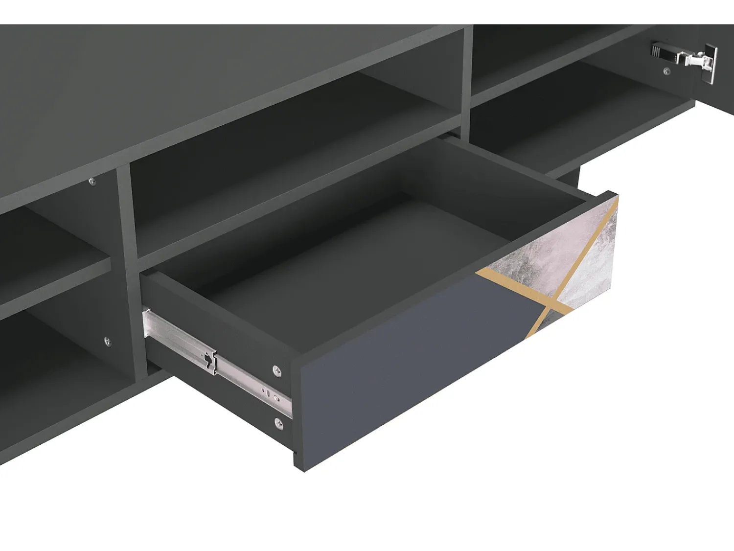 New Mueble de TV - 170х59х41 cm - T6 - Ideal Harmony, Antracite Cinza antracite