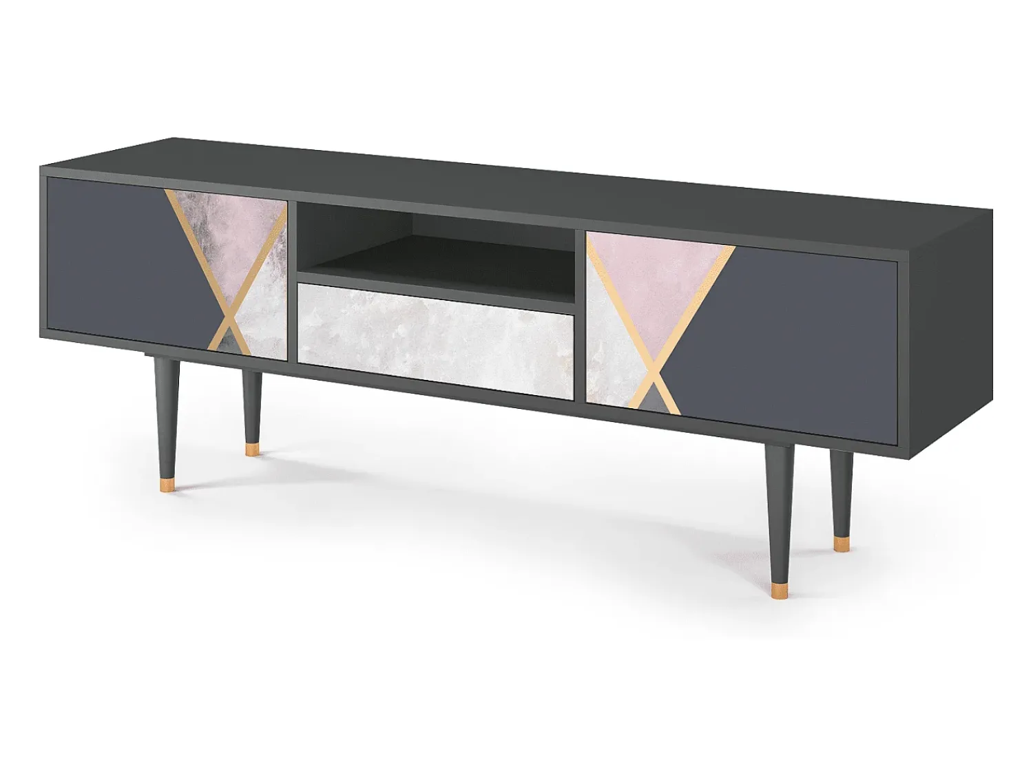 New Mueble de TV - 170х59х41 cm - T6 - Ideal Harmony, Antracite Cinza antracite