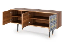 Móvel De Tv* Mueble de TV - 150х69х41 cm - T5 - Illusory Pattern, Nogueira Castanho