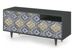 Móvel De Tv| Mueble de TV - 125х56х41 cm - T7 - Illusory Pattern, Antracite Cinza antracite