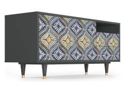 Móvel De Tv| Mueble de TV - 125х56х41 cm - T7 - Illusory Pattern, Antracite Cinza antracite