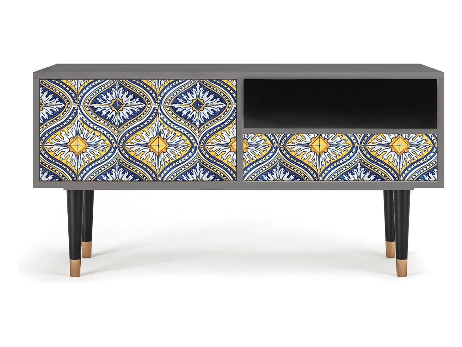 Mueble de TV - 115х59х48 cm - T3 - Illusory Pattern, Cinza^ Móvel De Tv