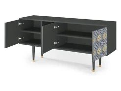 New Mueble de TV - 150х69х41 cm - T5 - Illusory Pattern, Antracite Cinza antracite