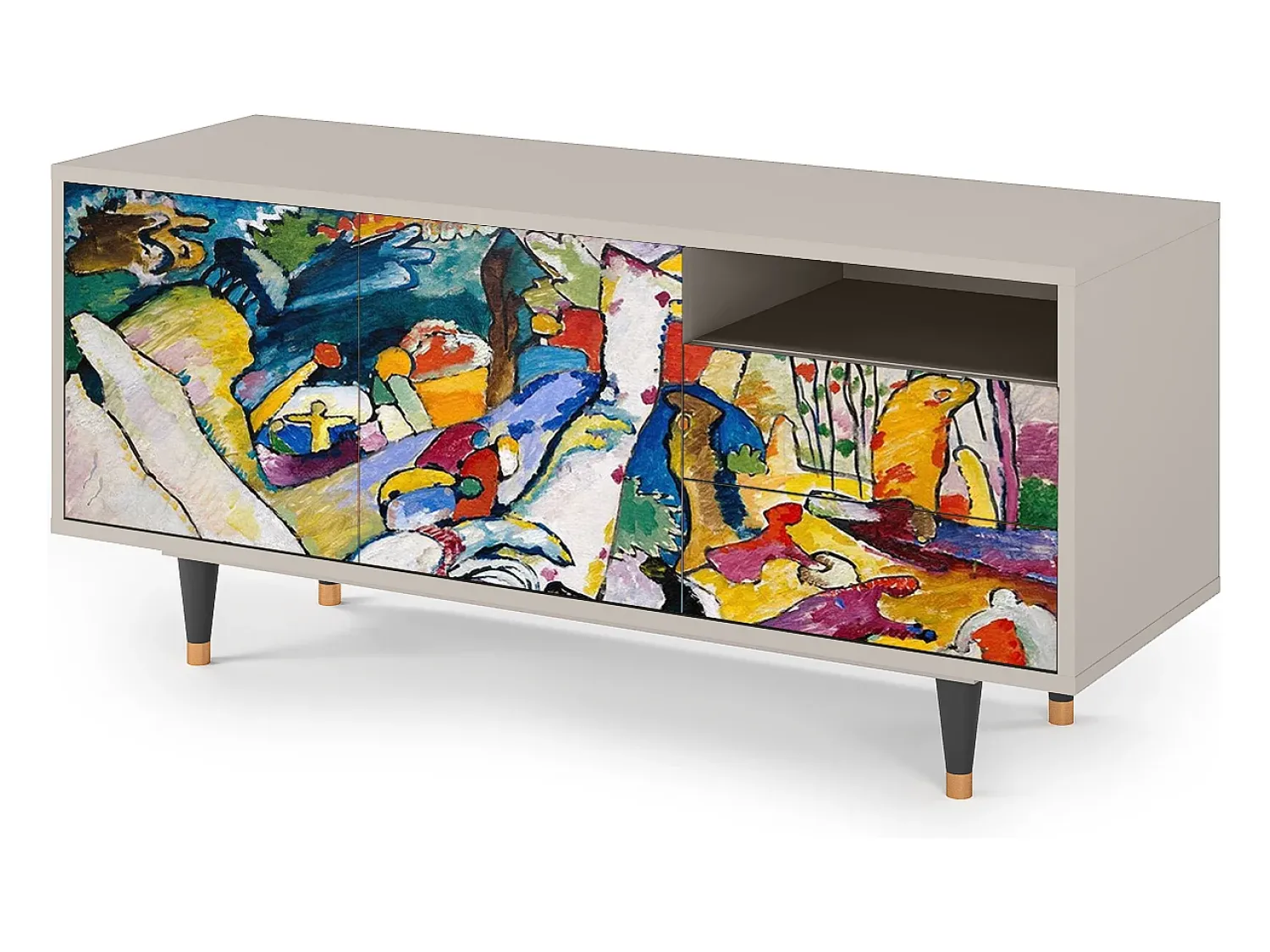 Móvel De Tv| Mueble de TV - 125х56х41 cm - T7 - Improvisation 26 , Areia Bege