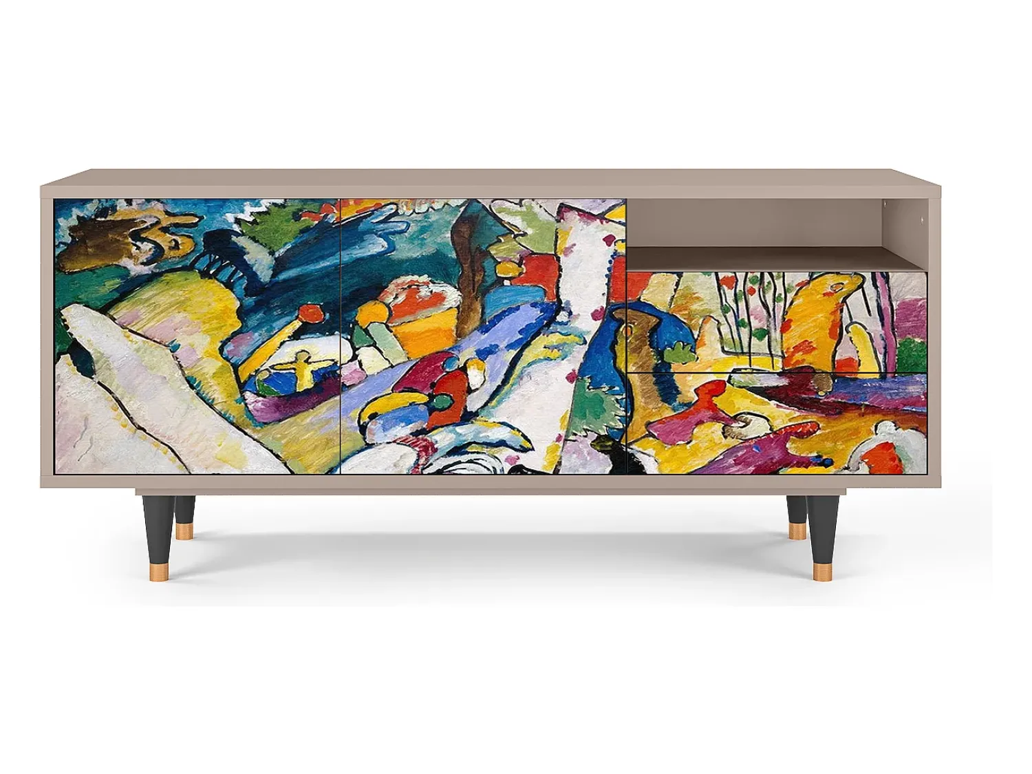 Mueble de TV - 125х56х41 cm - T7 - Improvisation 26 , Latte Bege
