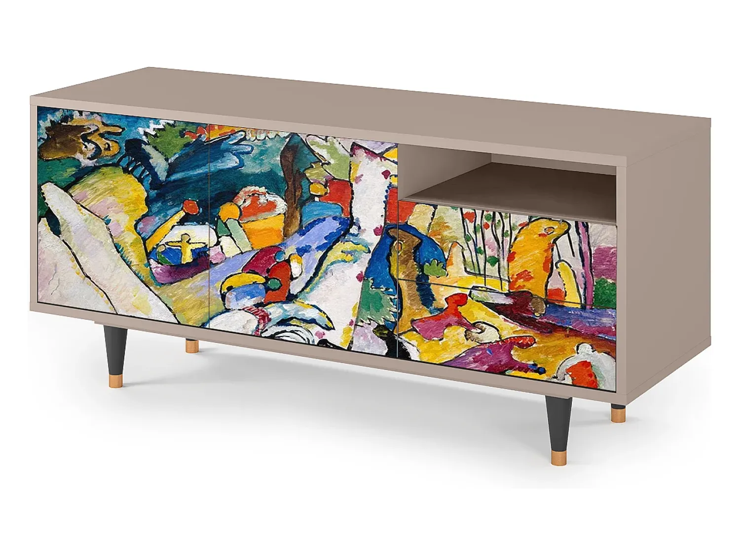 Mueble de TV - 125х56х41 cm - T7 - Improvisation 26 , Latte Bege