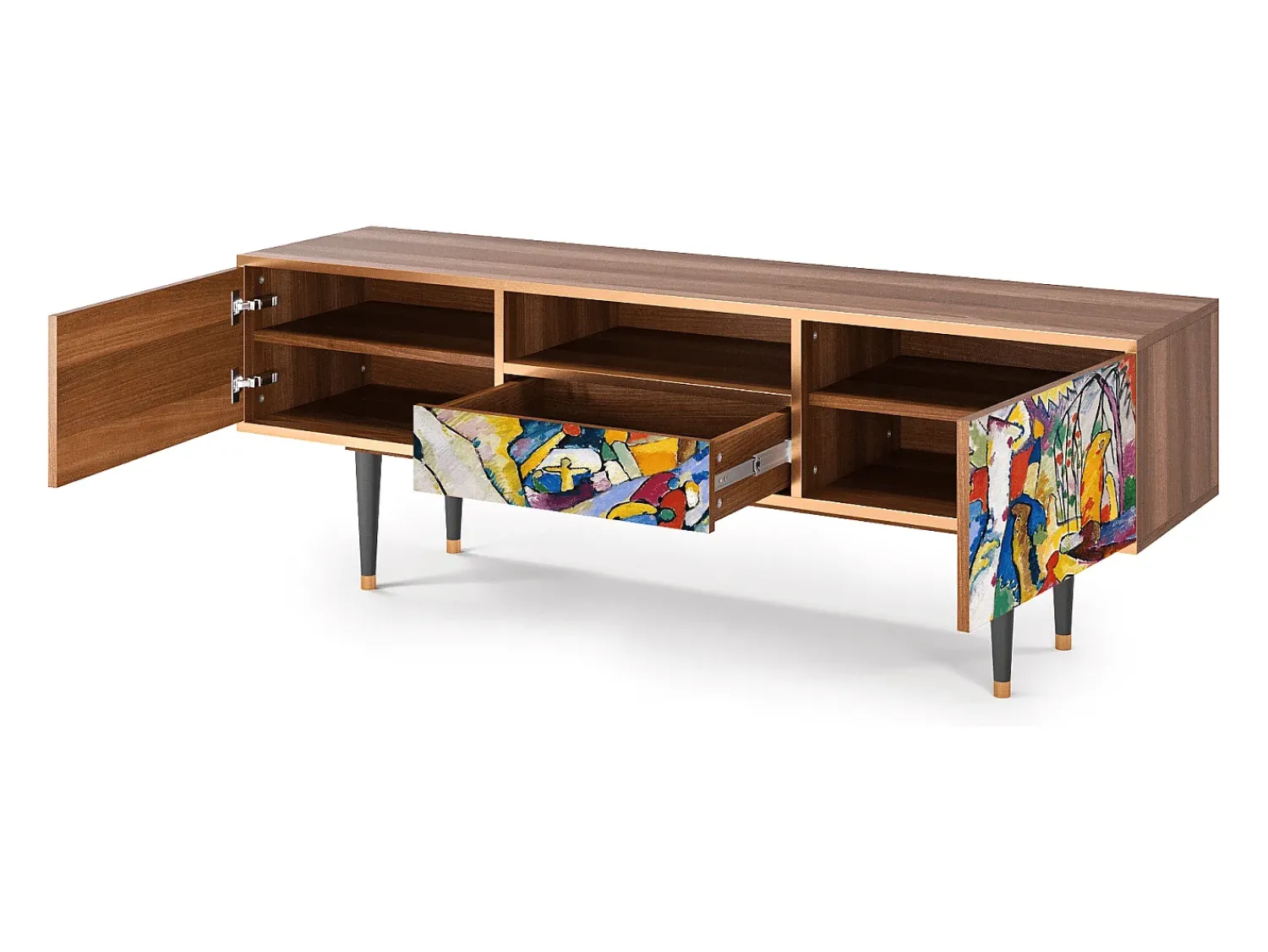 Móvel De Tv| Mueble de TV - 170х59х41 cm - T6 - Improvisation 26 , Nogueira Castanho