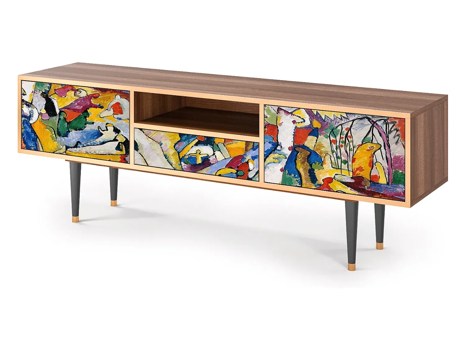 Móvel De Tv| Mueble de TV - 170х59х41 cm - T6 - Improvisation 26 , Nogueira Castanho