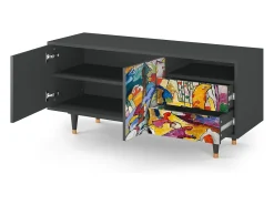 Clearance Mueble de TV - 125х56х41 cm - T7 - Improvisation 26 , Antracite Cinza antracite
