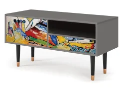 Móvel De Tv| Mueble de TV - 115х59х48 cm - T3 - Improvisation 26 , Cinza Cinzento