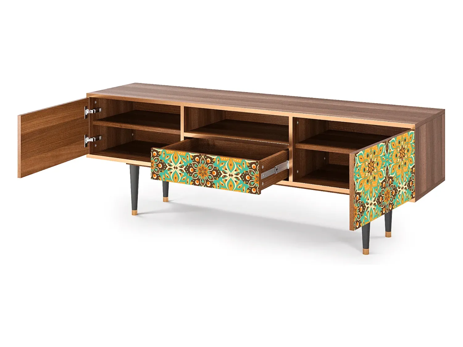 Mueble de TV - 170х59х41 cm - T6 - Indian Spices, Nogueira^ Móvel De Tv