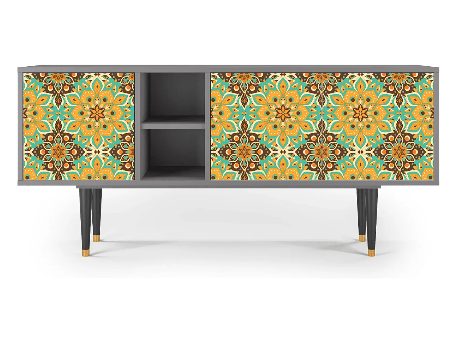 Mueble de TV - 150х69х41 cm - T5 - Indian Spices, Cinza Cinzento