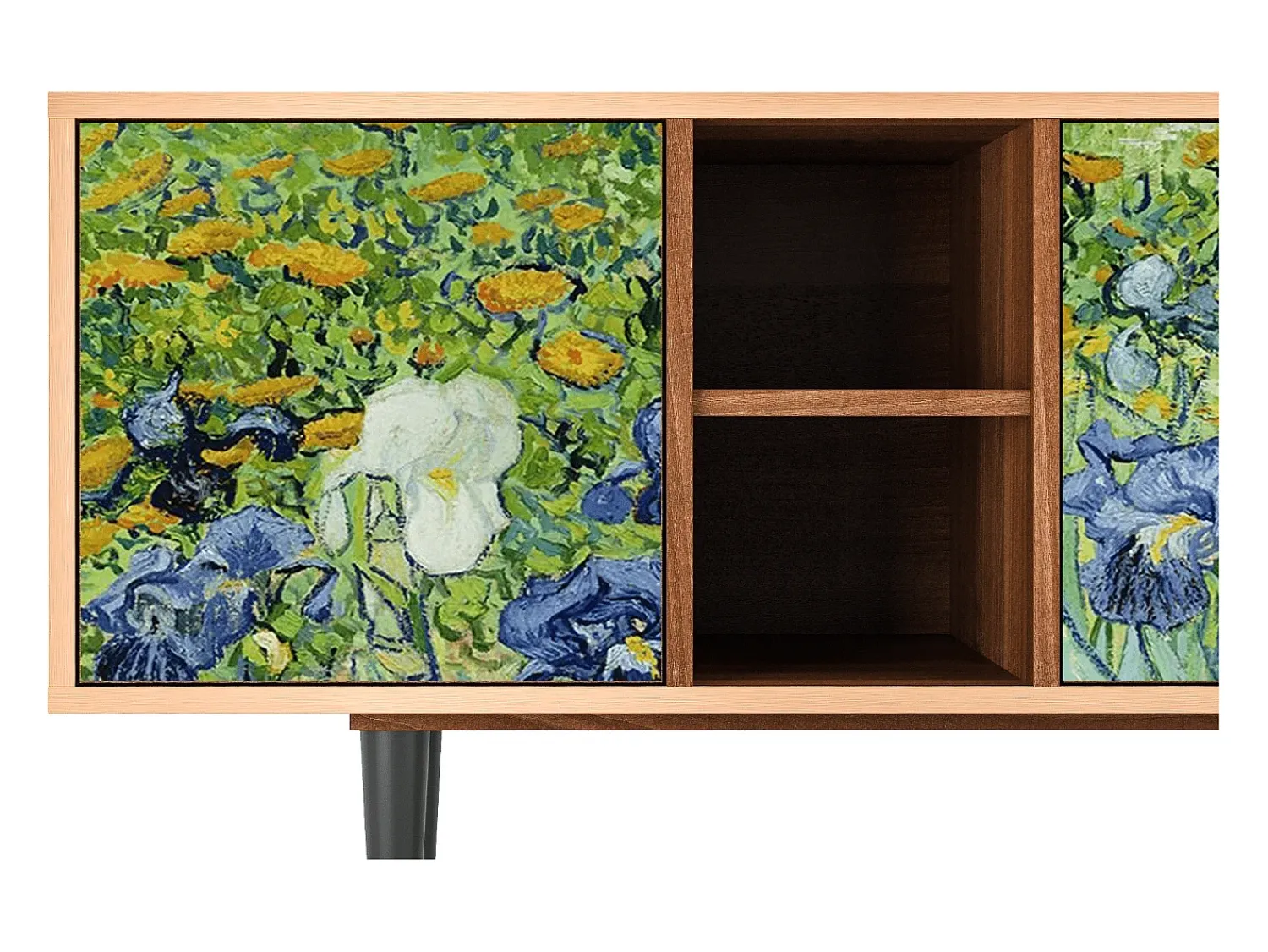 Móvel De Tv| Mueble de TV - 150х69х41 cm - T5 - Irises , Nogueira Castanho