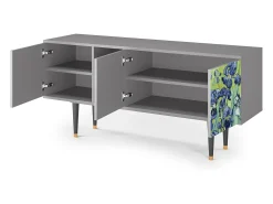 Móvel De Tv* Mueble de TV - 150х69х41 cm - T5 - Irises , Cinza Cinzento
