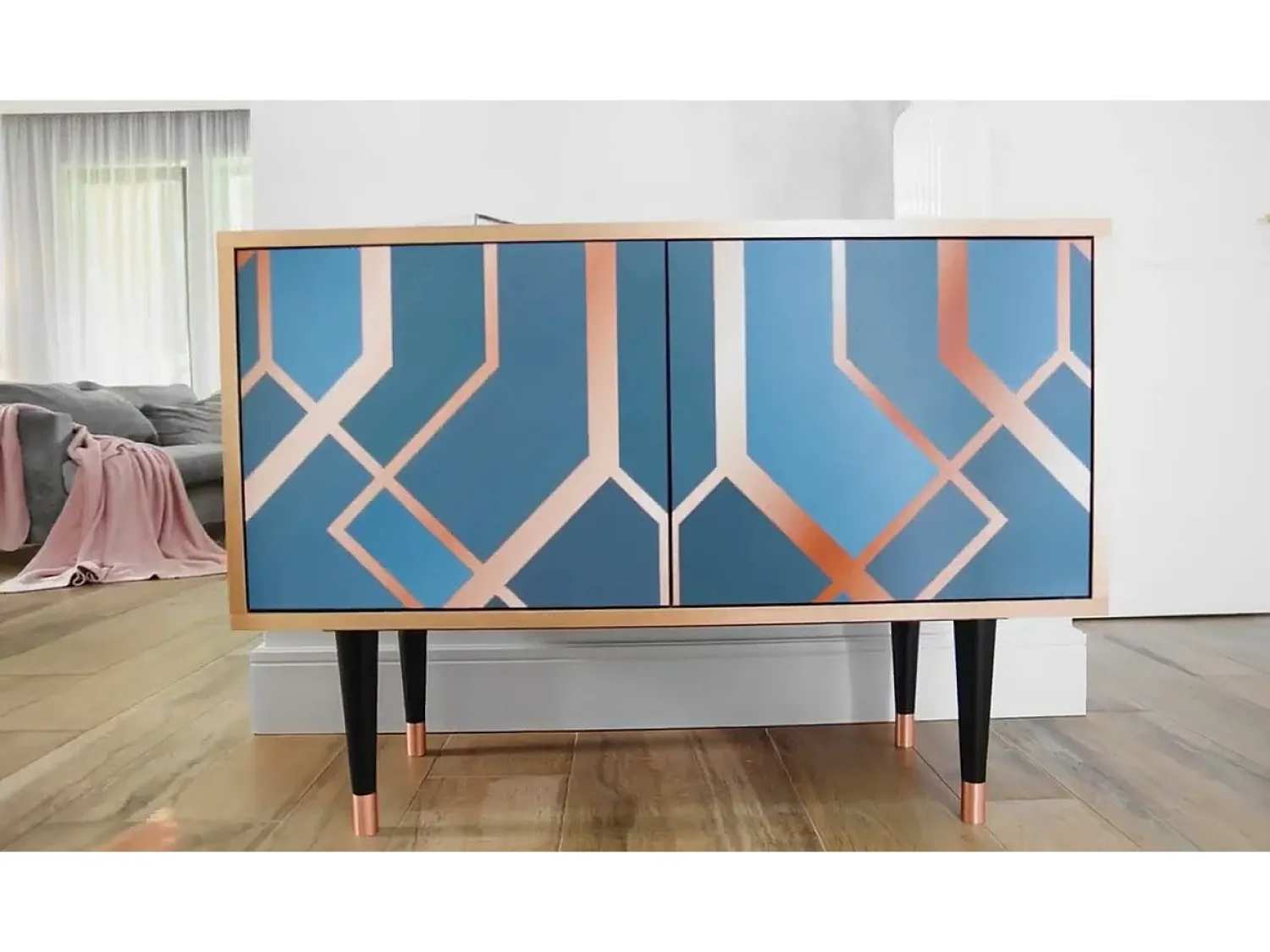 Móvel De Tv* Mueble de TV - 150х69х41 cm - T5 - Irises , Cinza Cinzento