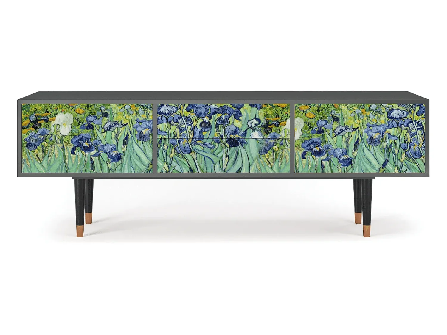 Móvel De Tv* Mueble de TV - 170х59х48 cm - T4 - Irises , Antracite Cinza antracite
