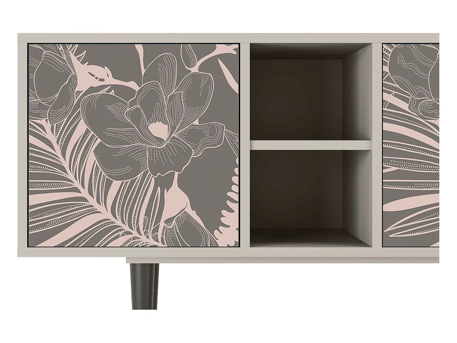 Móvel De Tv| Mueble de TV - 150х69х41 cm - T5 - Issabelline Flower, Areia Bege
