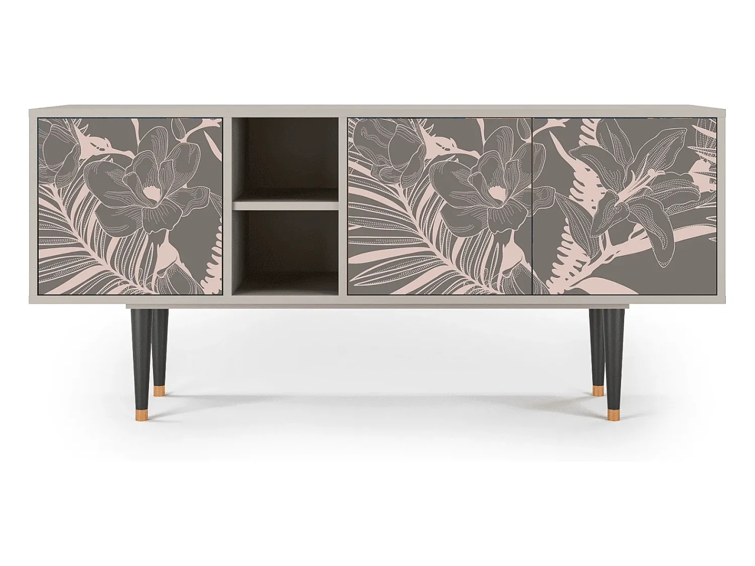 Móvel De Tv| Mueble de TV - 150х69х41 cm - T5 - Issabelline Flower, Areia Bege