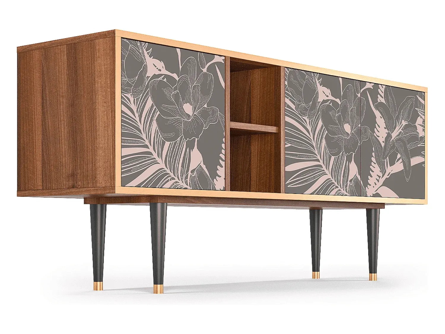 Móvel De Tv* Mueble de TV - 150х69х41 cm - T5 - Issabelline Flower, Nogueira Castanho