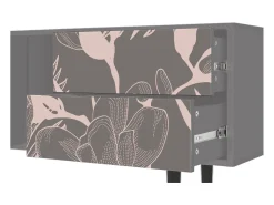 Móvel De Tv| Mueble de TV - 170х69х48 cm - T1 - Issabelline Flower, Cinza Cinzento