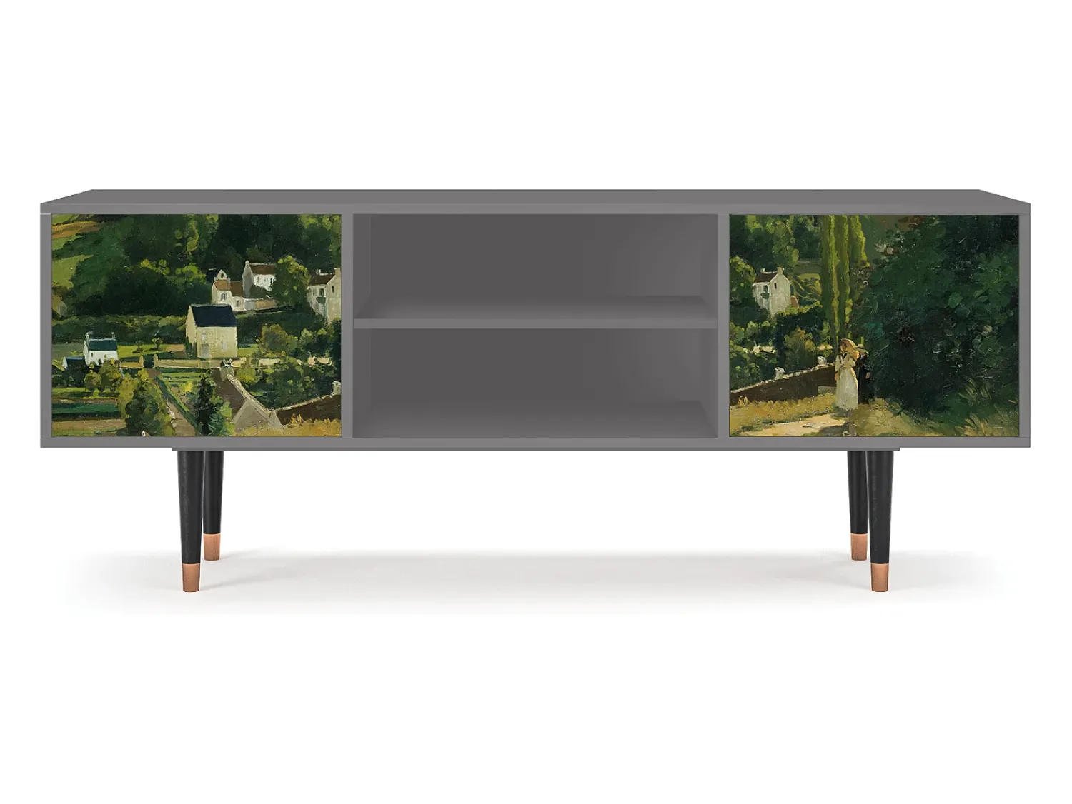 Móvel De Tv* Mueble de TV - 170х69х48 cm - T2 - Jalais Hill by Pissarro, Cinza Cinzento