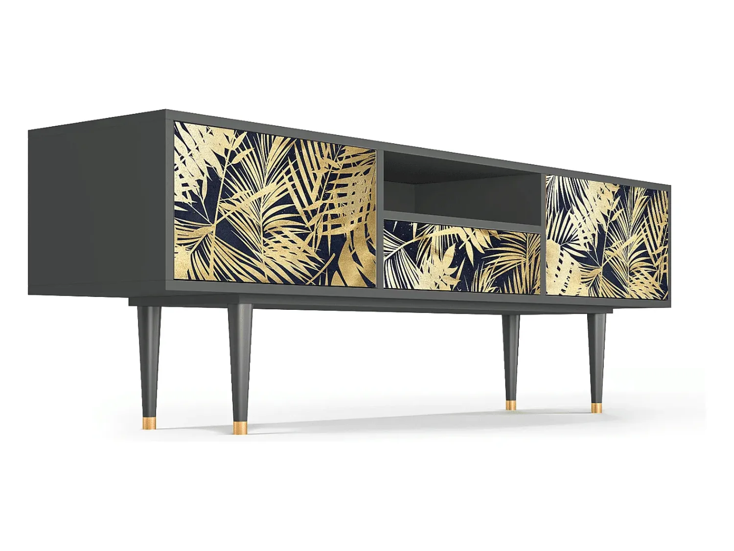 Online Mueble de TV - 170х59х41 cm - T6 - Jungle Vibes, Antracite Cinza antracite