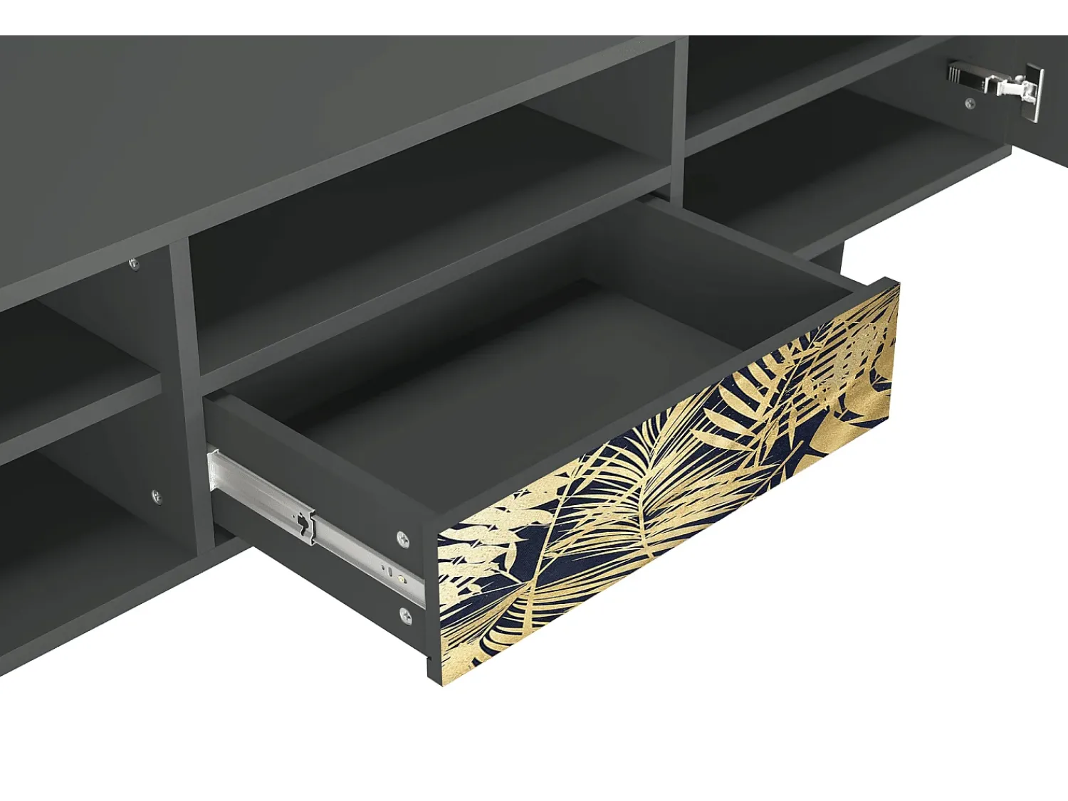 Online Mueble de TV - 170х59х41 cm - T6 - Jungle Vibes, Antracite Cinza antracite