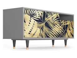 Móvel De Tv| Mueble de TV - 125х56х41 cm - T7 - Jungle Vibes, Cinza Cinzento