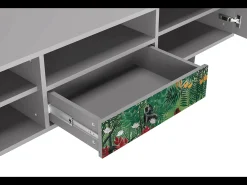 Móvel De Tv| Mueble de TV - 170х59х41 cm - T6 - Jungles in Paris, Cinza Cinzento