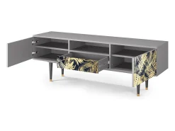 Móvel De Tv* Mueble de TV - 170х59х41 cm - T6 - Jungle Vibes, Cinza Cinzento
