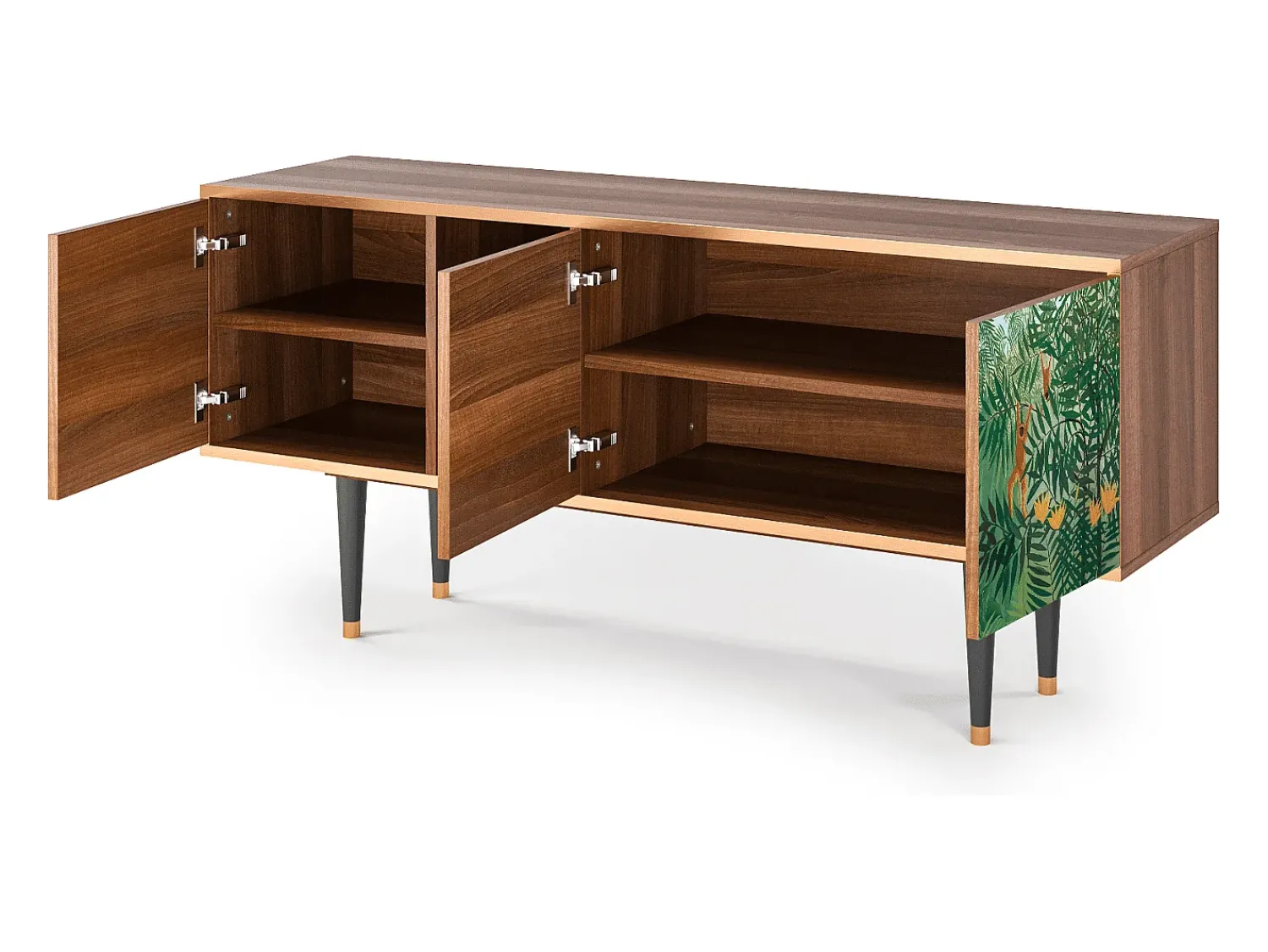 Móvel De Tv* Mueble de TV - 150х69х41 cm - T5 - Jungles in Paris, Nogueira Castanho