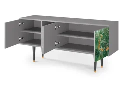 Móvel De Tv* Mueble de TV - 150х69х41 cm - T5 - Jungles in Paris, Cinza Cinzento
