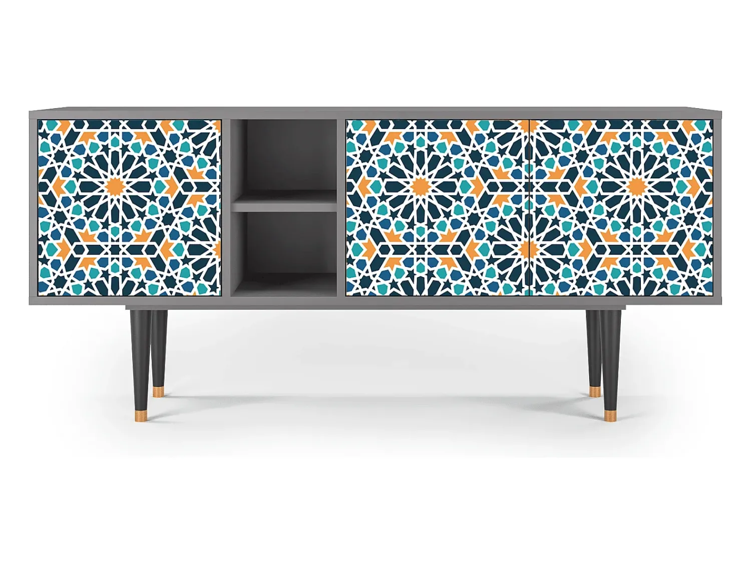 Móvel De Tv| Mueble de TV - 150х69х41 cm - T5 - Kaleidoscope, Cinza Cinzento