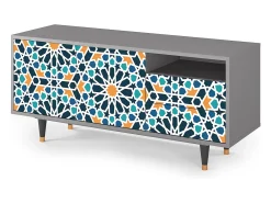 Móvel De Tv| Mueble de TV - 125х56х41 cm - T7 - Kaleidoscope, Cinza Cinzento