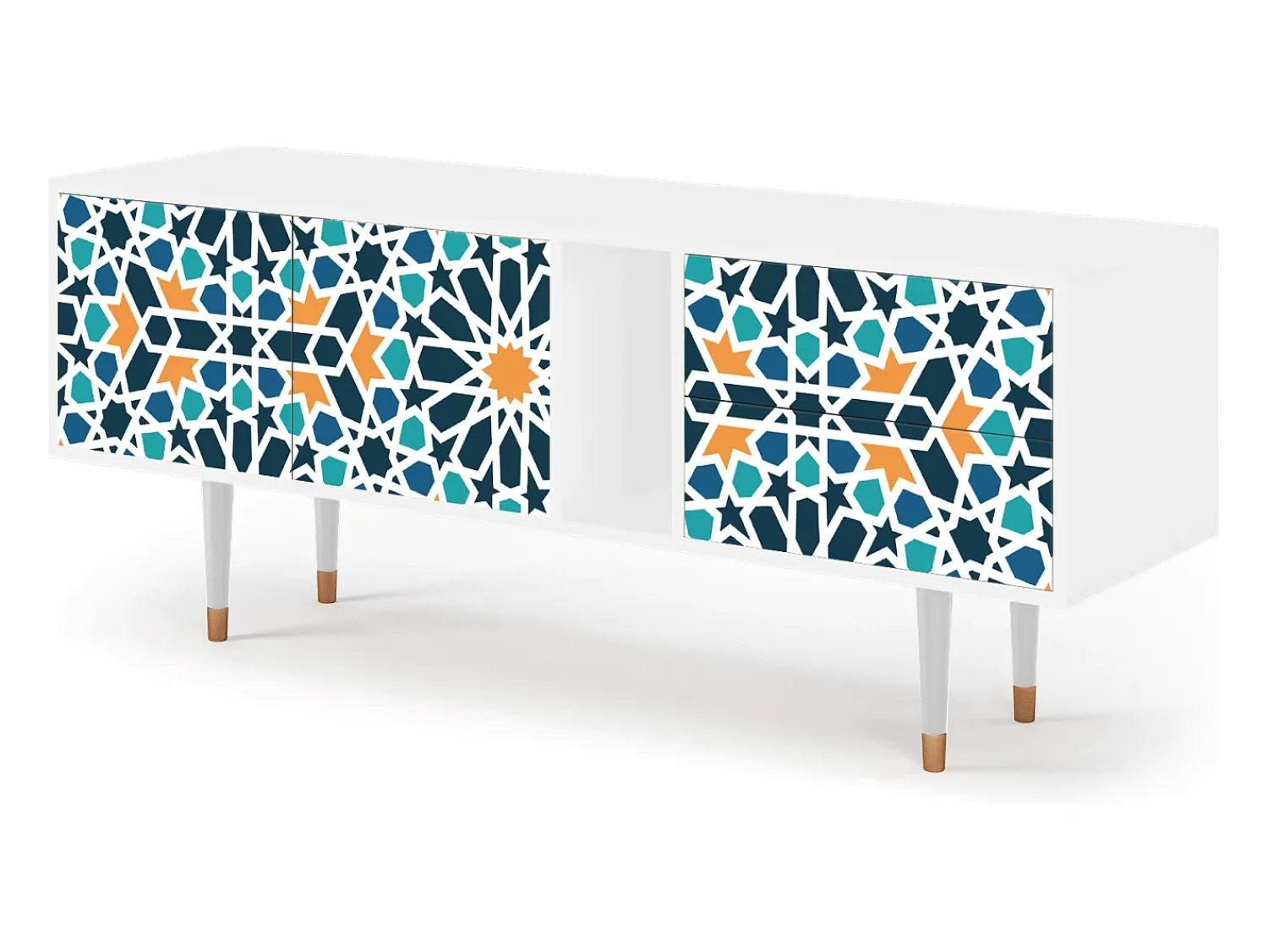 Móvel De Tv| Mueble de TV - 170х69х48 cm - T1 - Kaleidoscope, Branco Bege