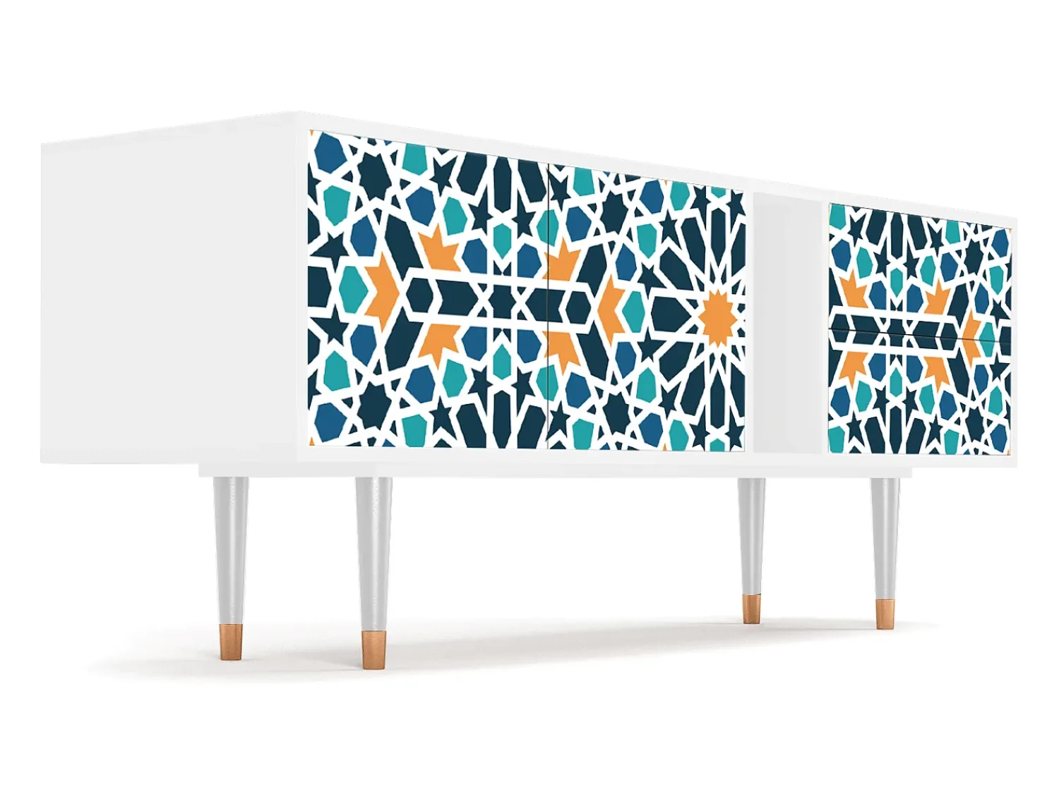 Móvel De Tv| Mueble de TV - 170х69х48 cm - T1 - Kaleidoscope, Branco Bege