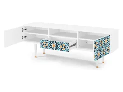 Móvel De Tv| Mueble de TV - 170х59х41 cm - T6 - Kaleidoscope, Branco Bege