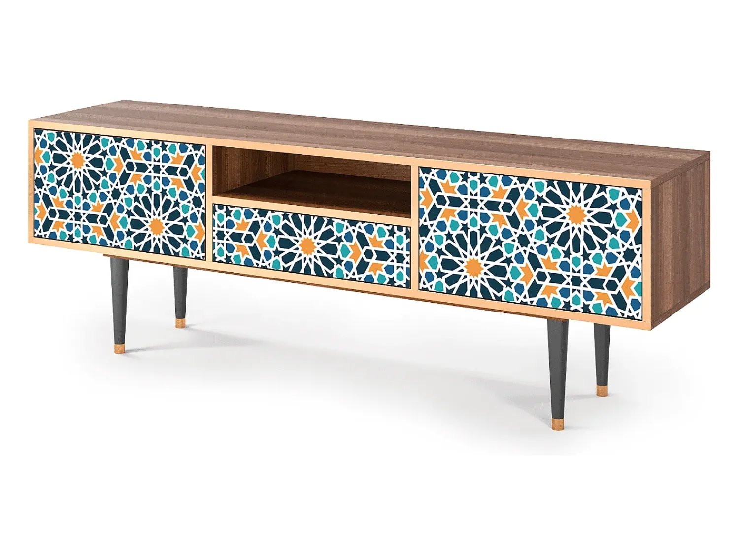Mueble de TV - 170х59х41 cm - T6 - Kaleidoscope, Nogueira^ Móvel De Tv