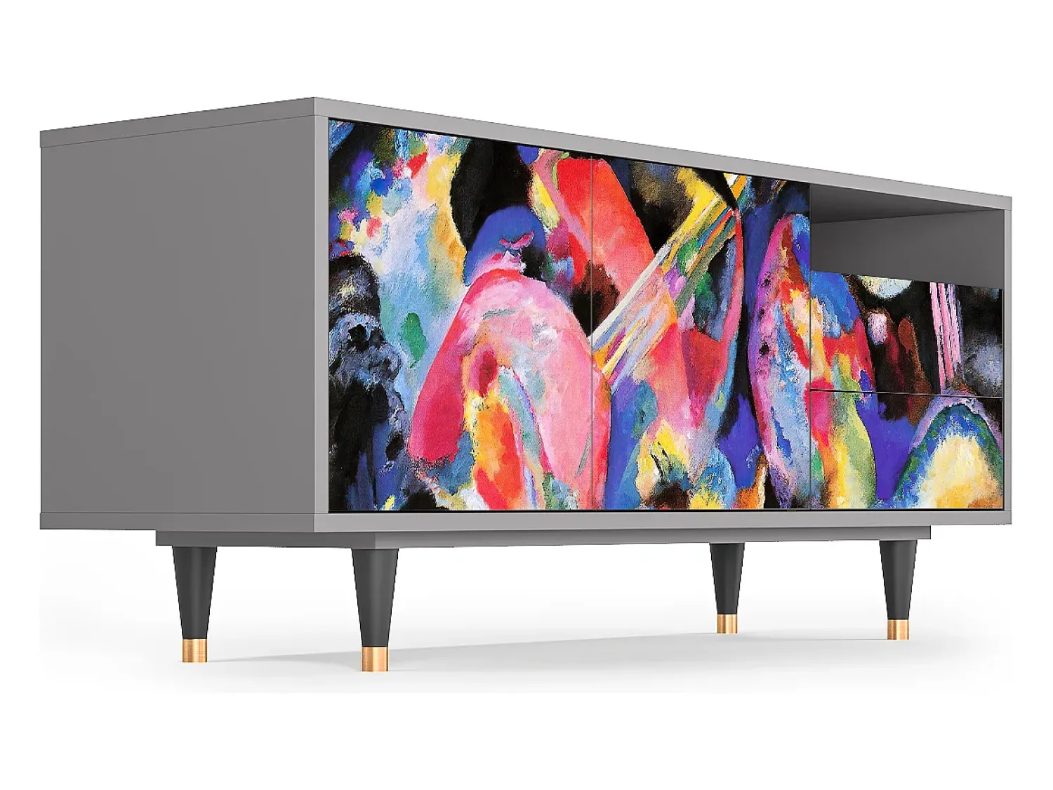 Hot Mueble de TV - 125х56х41 cm - T7 - Kandinsky, Cinza Cinzento