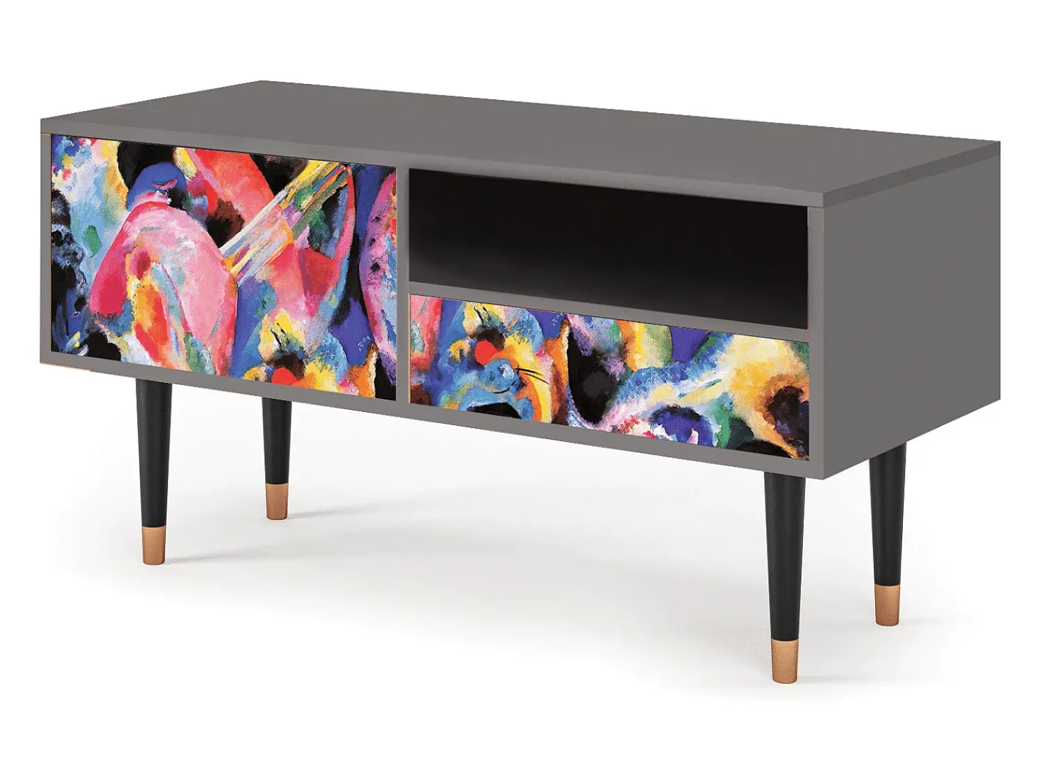 Móvel De Tv| Mueble de TV - 115х59х48 cm - T3 - Kandinsky, Cinza Cinzento
