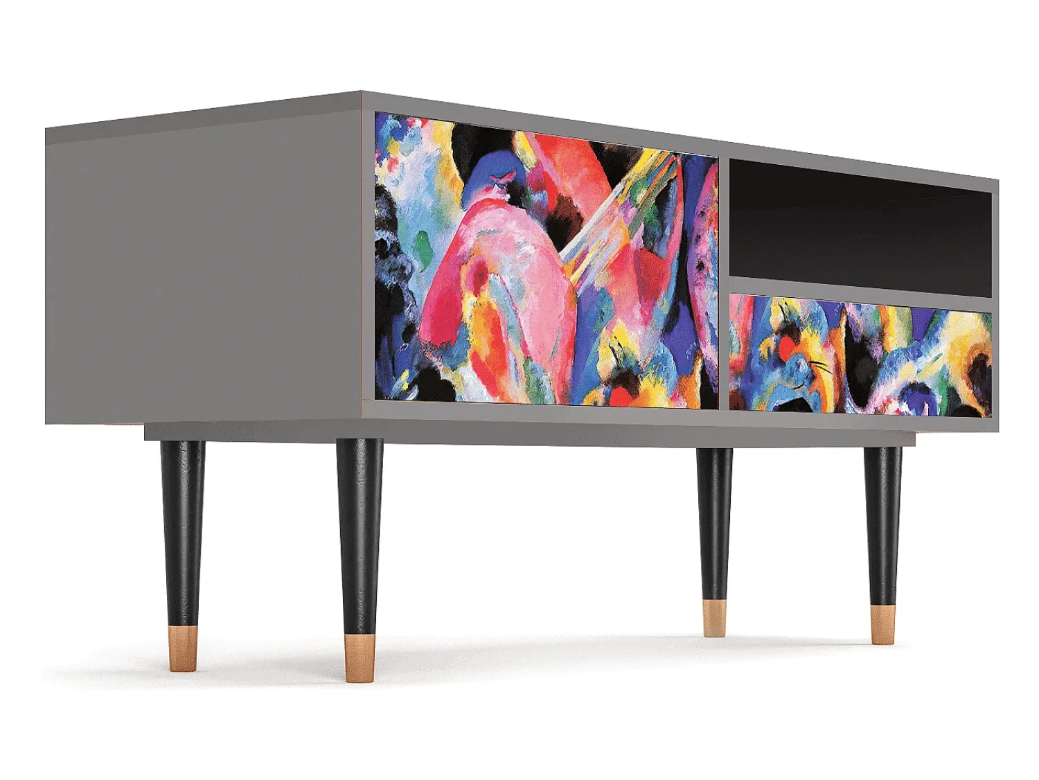 Móvel De Tv| Mueble de TV - 115х59х48 cm - T3 - Kandinsky, Cinza Cinzento