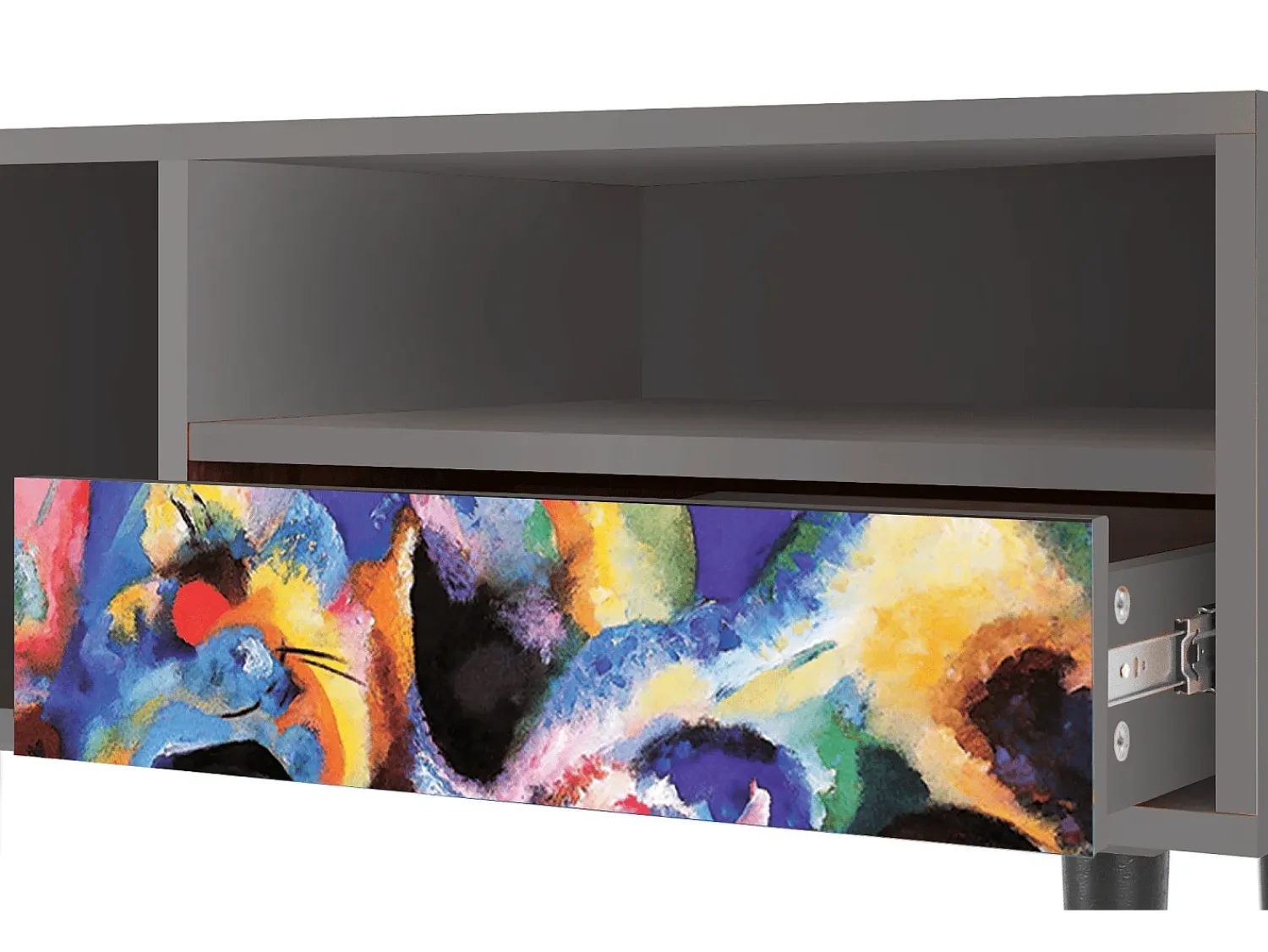 Móvel De Tv| Mueble de TV - 115х59х48 cm - T3 - Kandinsky, Cinza Cinzento