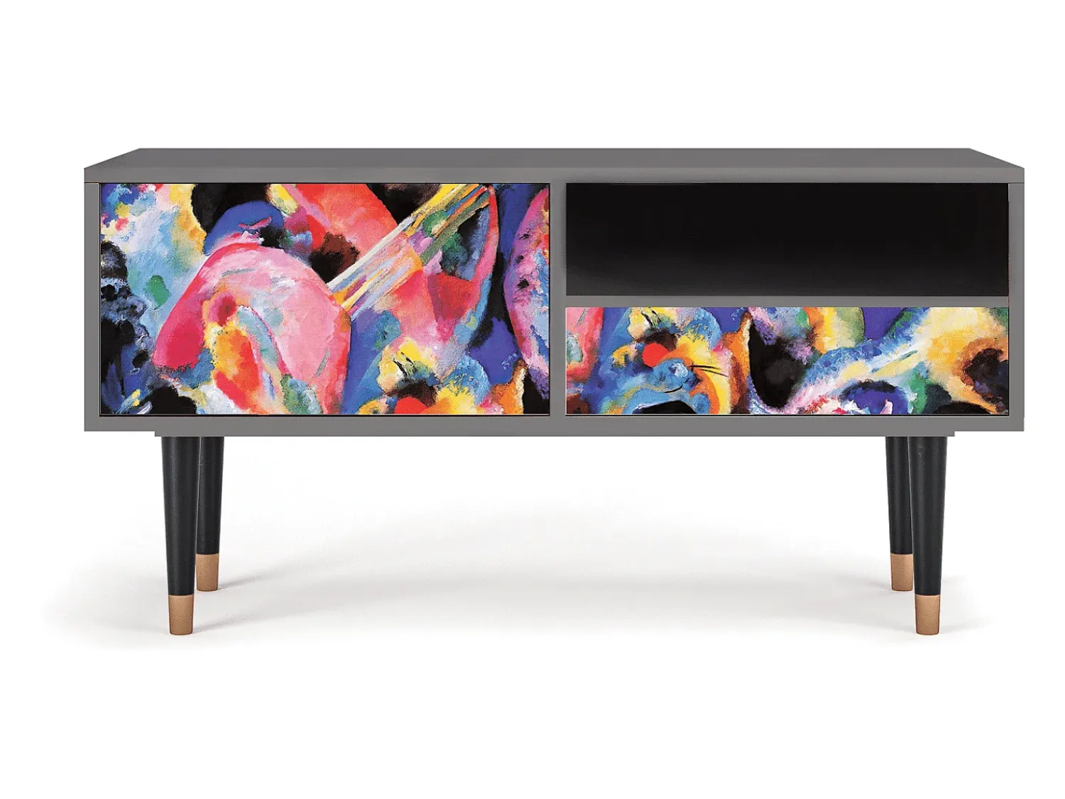 Móvel De Tv| Mueble de TV - 115х59х48 cm - T3 - Kandinsky, Cinza Cinzento