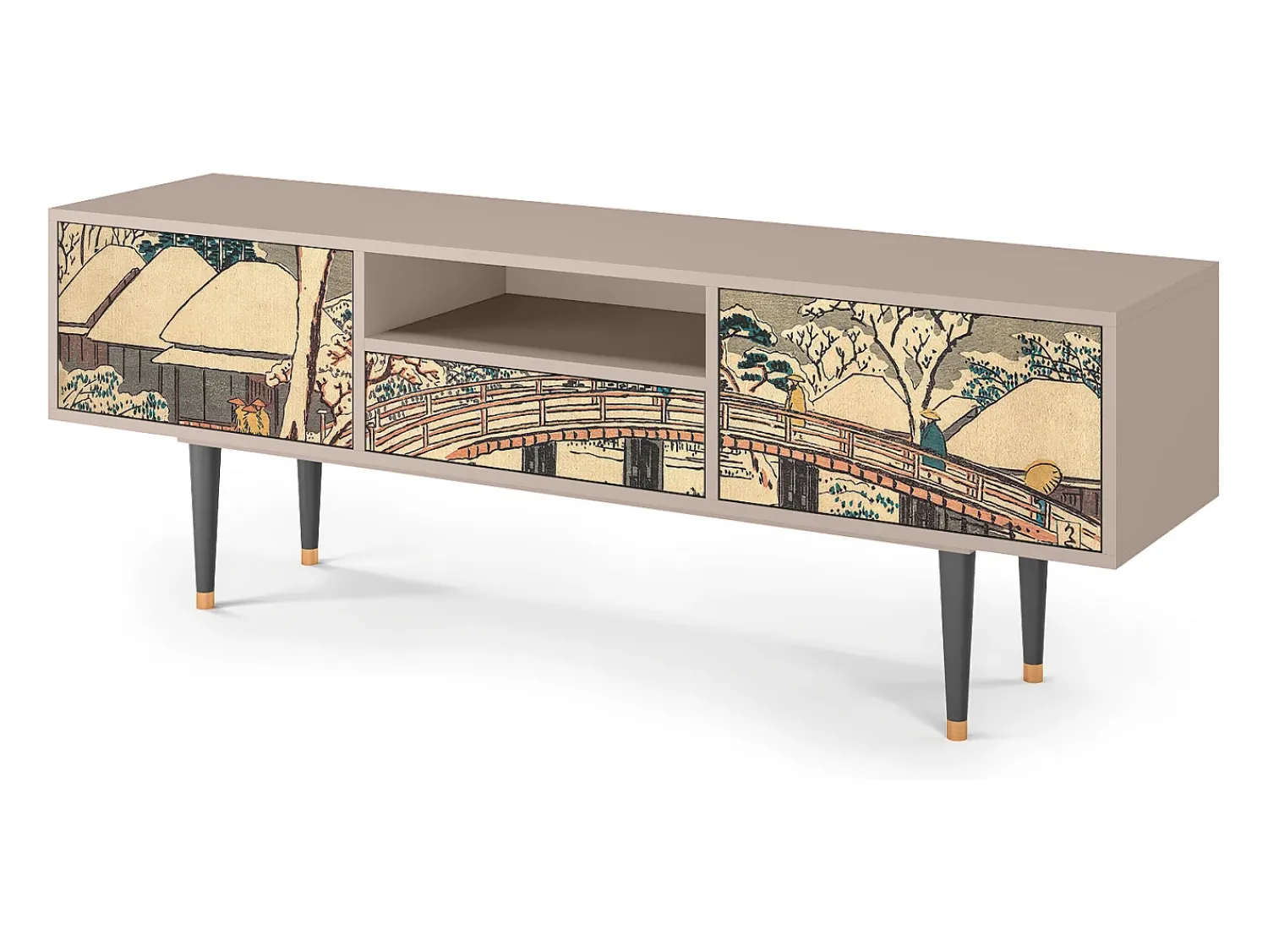 Hot Mueble de TV - 170х59х41 cm - T6 - Katabira River, Latte Bege