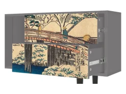 Móvel De Tv* Mueble de TV - 170х69х48 cm - T1 - Katabira River, Cinza Cinzento