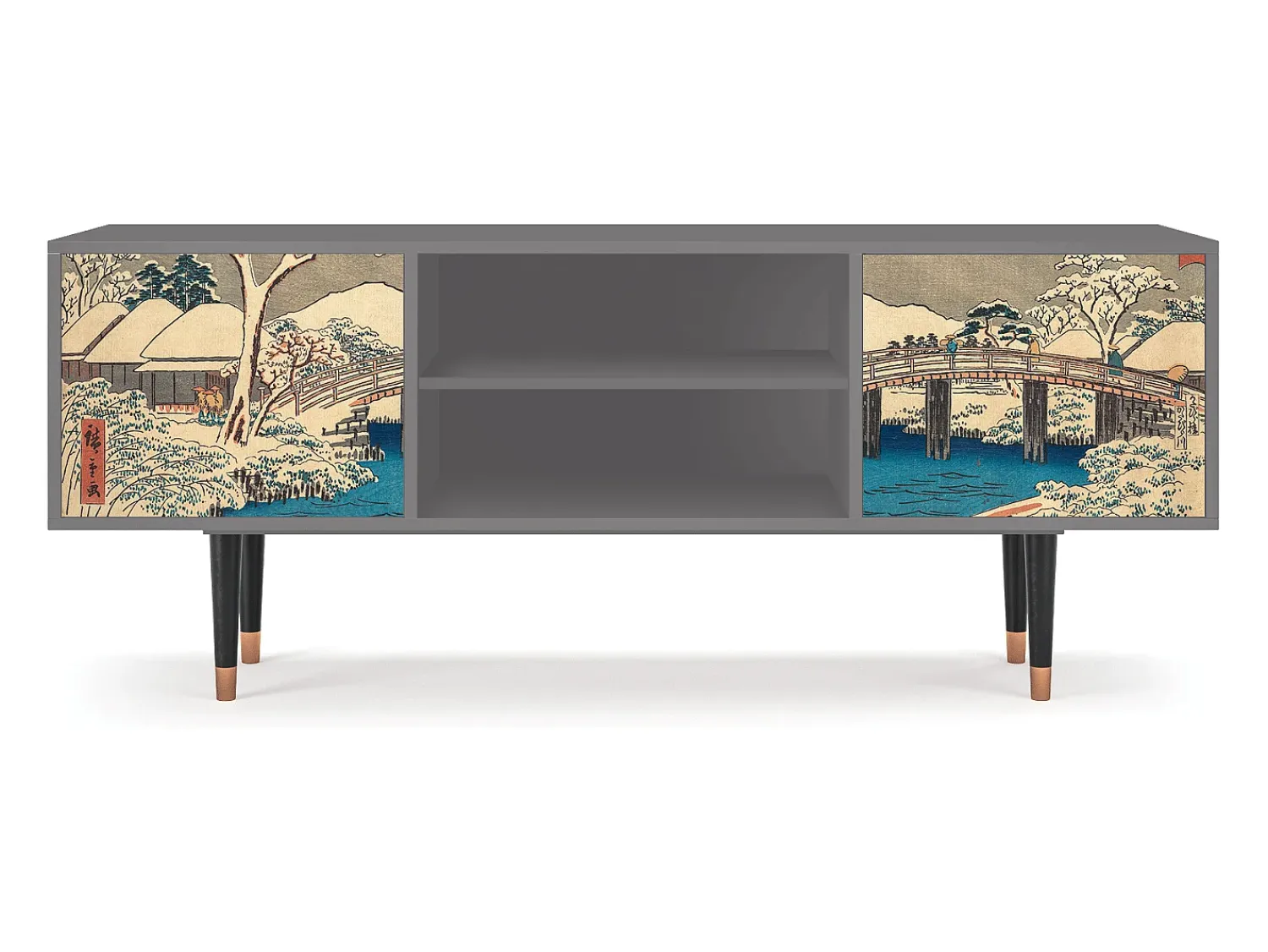 Mueble de TV - 170х69х48 cm - T2 - Katabira River, Cinza^ Móvel De Tv
