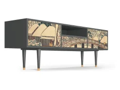 Best Mueble de TV - 170х59х41 cm - T6 - Katabira River, Antracite Cinza antracite