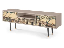 Móvel De Tv| Mueble de TV - 170х59х41 cm - T6 - Katabira River, Areia Bege