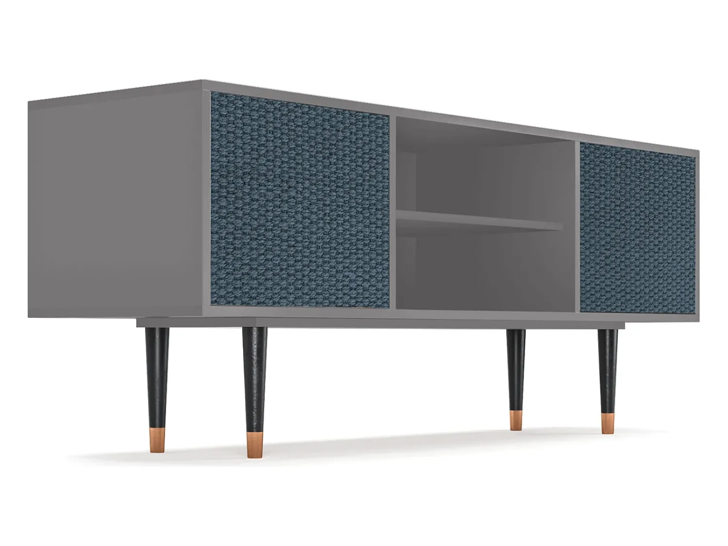 Outlet Mueble de TV - 170х69х48 cm - T2 - Knitted Pattern, Cinza Cinzento